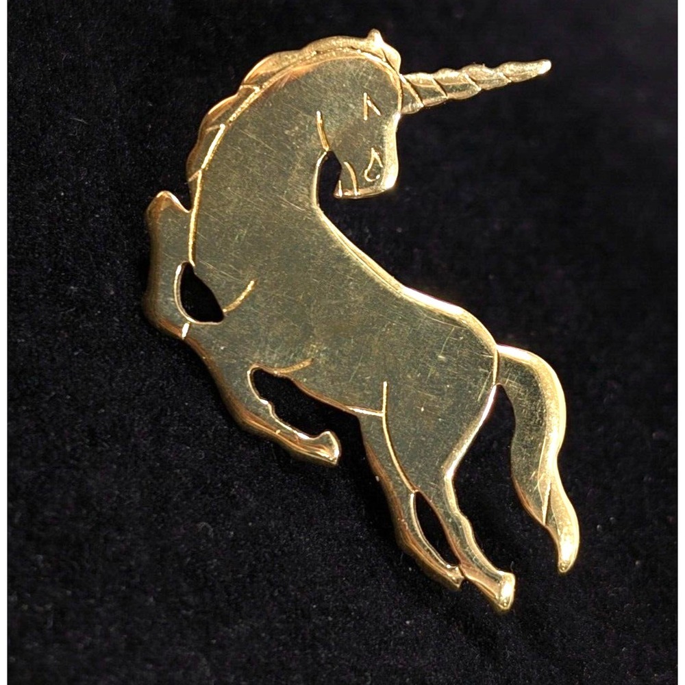 Vintage Avon Unicorn Brooch Gold Tone Fantasy Cottagecore‎ Pin